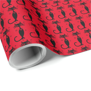 CADEAU RETRO ATOMIQUE NOIR CHRISTMAS PAPIER EN LAVAGE CHR