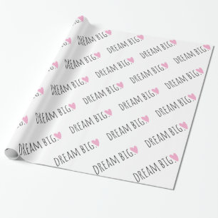 Cadeau Rêve grand avec le papier d'emballage de coeur