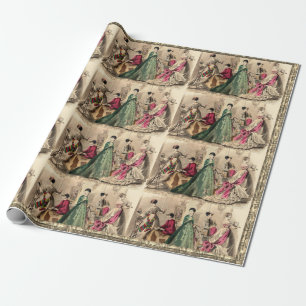 Cadeau Robe Victorienne Avec Papier À Bow Rose
