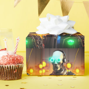Cadeau Robot 2 papier d'emballage brillant