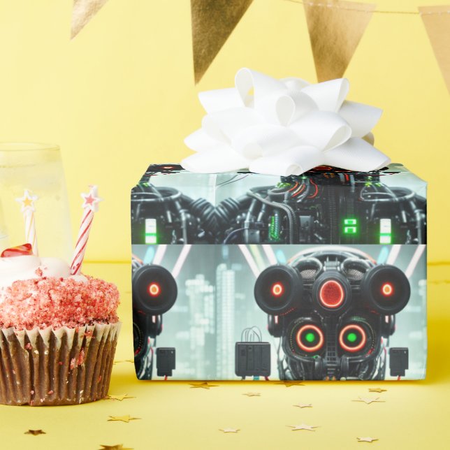 Cadeau Robot 5 papier d'emballage brillant (Fête d'anniversaire)