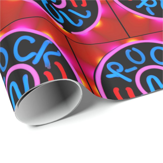 Cadeau Rock n Rouleau Musique néon Signer Regarder Papier (Coin rond)
