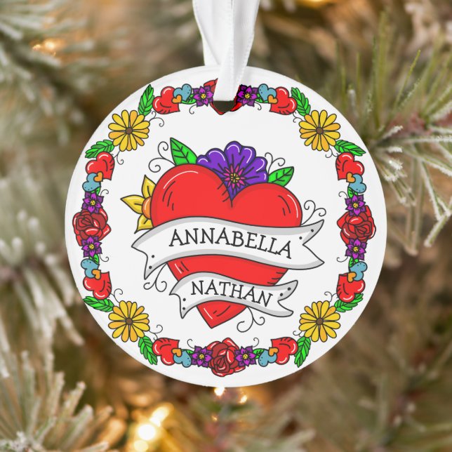 Cadeau romantique à deux | Art du style tatouage (Arbre)