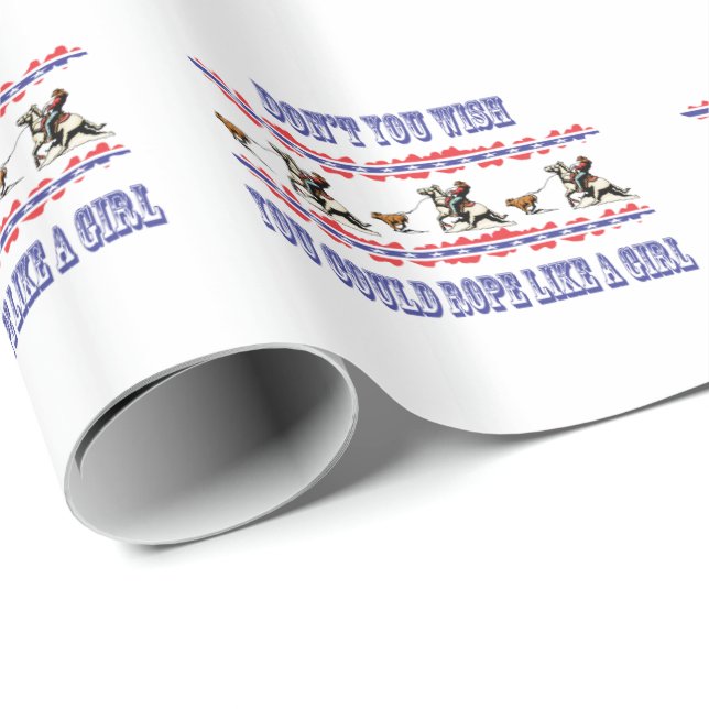 Cadeau Roping occidental de cow-girl de papier (Coin rond)