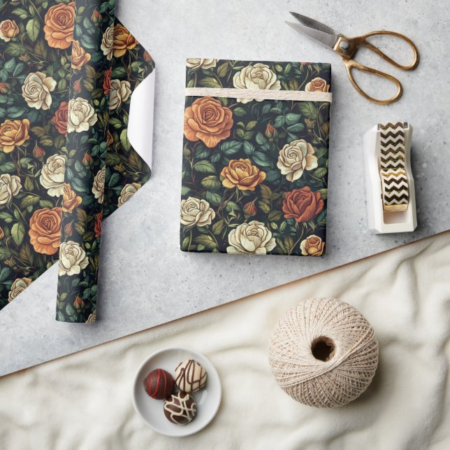 Cadeau Rose cool Papier d'enveloppement rustique (Artisanat)