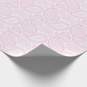 Cadeau Rose de Paisley sur le papier d'emballage blanc