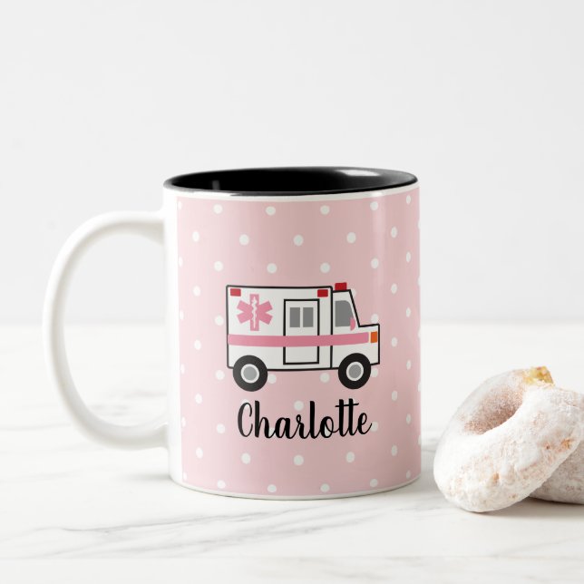 Cadeau rose de tasse de la tasse EMT d'ambulance (Avec donut)
