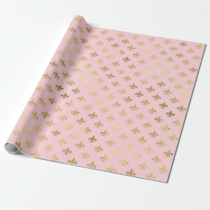 Cadeau Rose et Or Paris Feuille de Lys en Papier Aluminiu