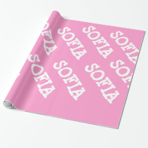 Cadeau Rose et papier d'emballage personnalisé par blanc