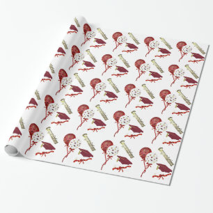 Cadeau Rouge, or, et papier d'emballage d'obtention du