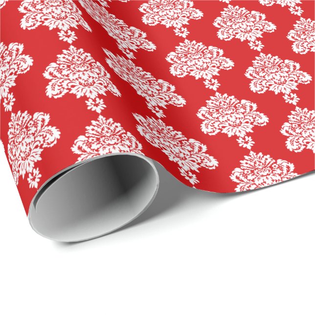 Cadeau Rouge tomate | Papier blanc à enveloppement de Dam (Coin rond)