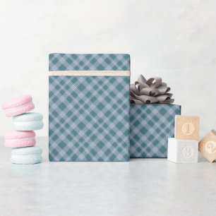 Cadeau Rouleau de papier à enveloppement Cyan Plaid pour