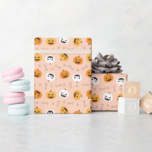 Cadeau Rouleau de papier à envelopper Citrouille souriant