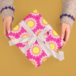Cadeau Rouleau de papier à Motif de tournesol rose jaune