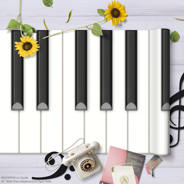 Cadeau Rouleau de papier clavier de piano géant (fond bei (Roll out your own big 30 in. piano keyboard to make murals, posters, teaching diagrams, and more.)