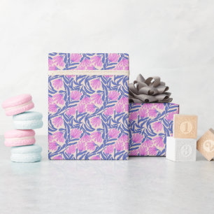 Cadeau Rouleau de papier d'emballage à motif floral peint