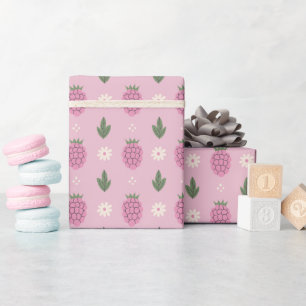 Cadeau Rouleau de papier d'emballage à motif framboise su