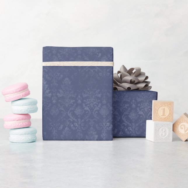 Cadeau Rouleau de papier d'enveloppement bleu foncé (Baby Shower)
