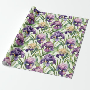 Cadeau Rouleau de papier d'enveloppement de Iris à l'aqua