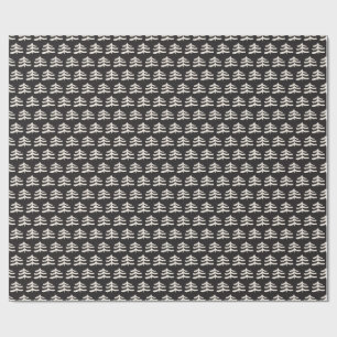 Cadeau Rouleau de papier d'enveloppement noir À feuillage