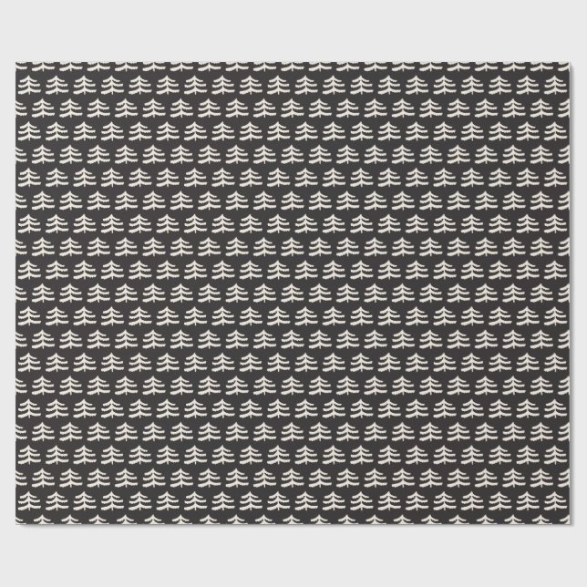 Cadeau Rouleau de papier d'enveloppement noir À feuillage (Plat)