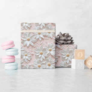 Cadeau Rouleau de papier d'enveloppement rose blanc 3D