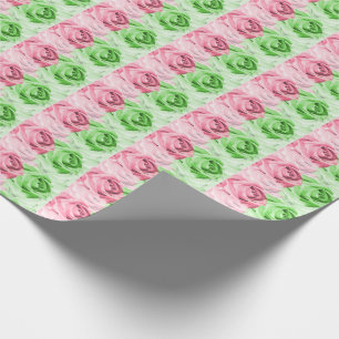 Cadeau Rouleau de papier d'enveloppement Rose rose et ver