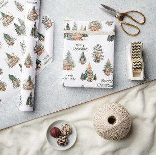 Cadeau Rouleau papier d'enveloppement de Noël de chat