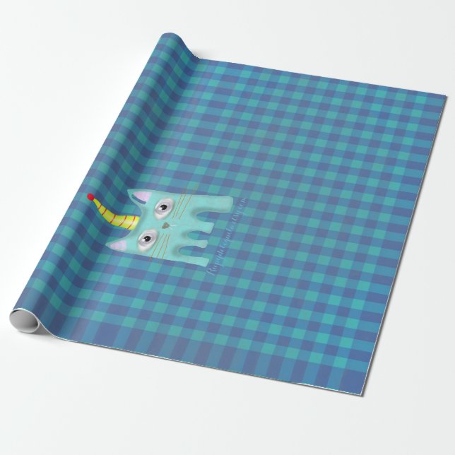 Cadeau Rupydetequila Papier Lin Linge Gingham Unique (Déroulé)