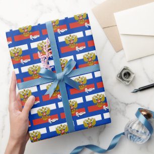 Cadeau Russie Papier à papier, bleu, drapeau russe