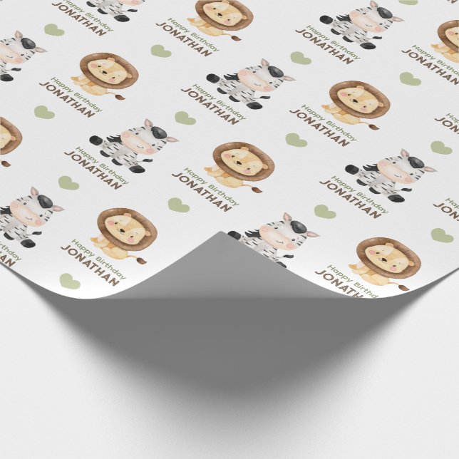 Cadeau Safari Animaux Wild One Wrapper Papier (Coin)