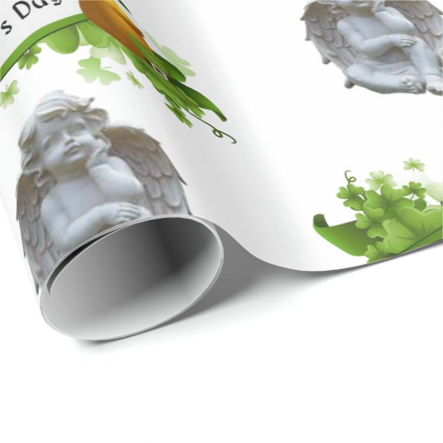 Cadeau Saint Patrick's Day Wrapping Papier Angel (Coin rond)
