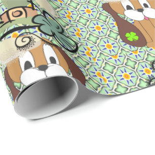 Cadeau Saint Patrick's Day Wrapping Papier Chien
