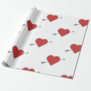 Cadeau Saint-Valentin, coeur doux envelopper papier