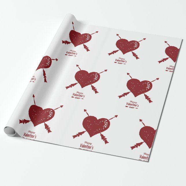 Cadeau Saint-Valentin, coeur doux envelopper papier (Déroulé)