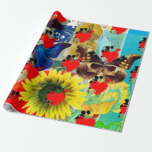 Saint Valentin COEUR ET FLEURS papier enveloppant