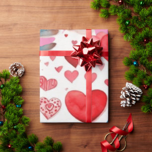 Cadeau Saint Valentin coeur rouge Envelopper papier