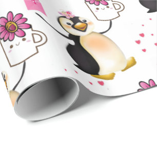 Cadeau Saint-Valentin Enveloppement papier Coeurs de ping