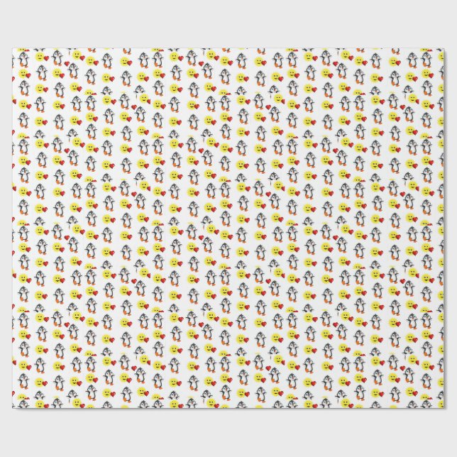 Cadeau Saint-Valentin Enveloppement papier Coeurs de ping (Plat)