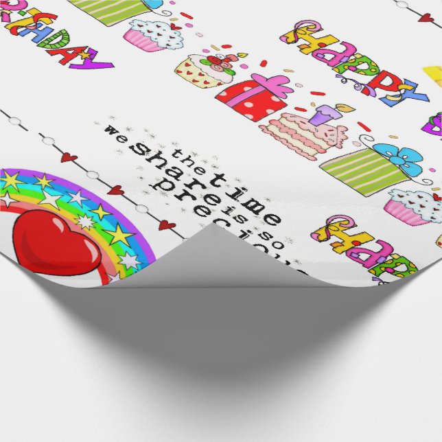 Cadeau Saint Valentin Envelopper le papier Joyeux anniver (Coin)