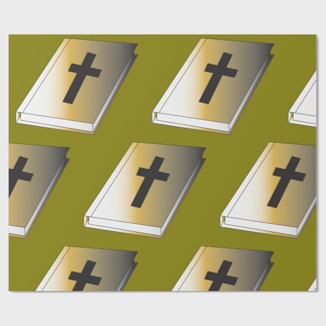 Cadeau Sainte Bible dorée avec papier de soie à croix noi (Plat)