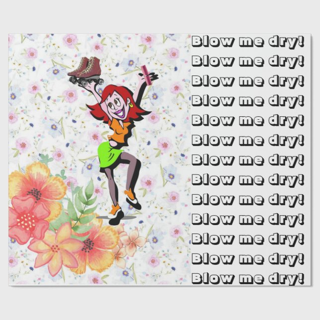 Cadeau Salon de beauté, Barbershop Wrapping Papier Blow m (Plat)