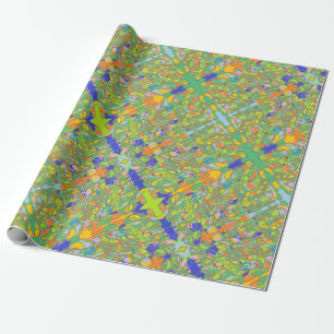 Cadeau Sari indien abstrait comme beaucoup de papier vert