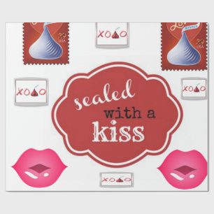 Cadeau Scellé un baiser adolescent enveloppant papier ann