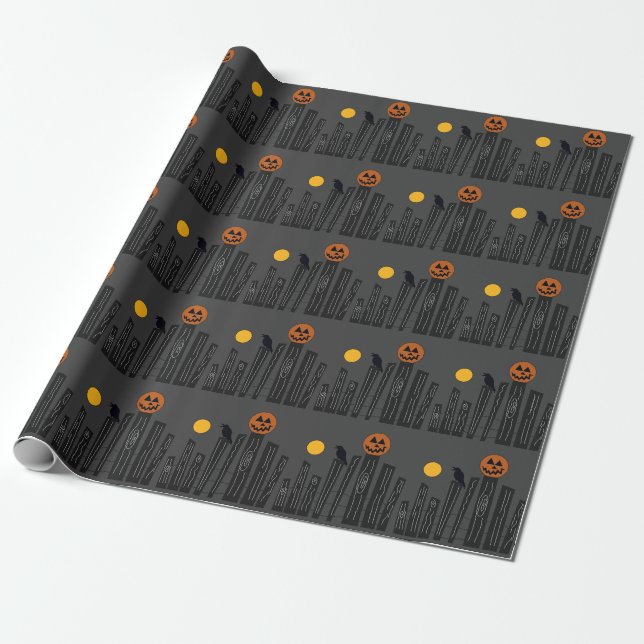 Cadeau Scène d'Halloween sur papier d'emballage (Déroulé)