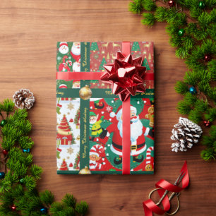 Cadeau Scènes de Noël mignonnes Papier d'emballage avec t