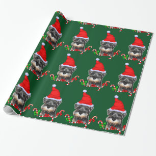 Cadeau Schnauzer miniature en papier d'emballage de