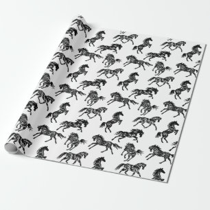 Cadeau Scribble cheval fou troupeau design papier d'embal