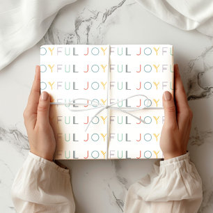 Cadeau Script moderne Joyful Pastel Papier d'enveloppemen
