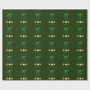 Cadeau Serres vertes et cloches à sonneries Papier vert à